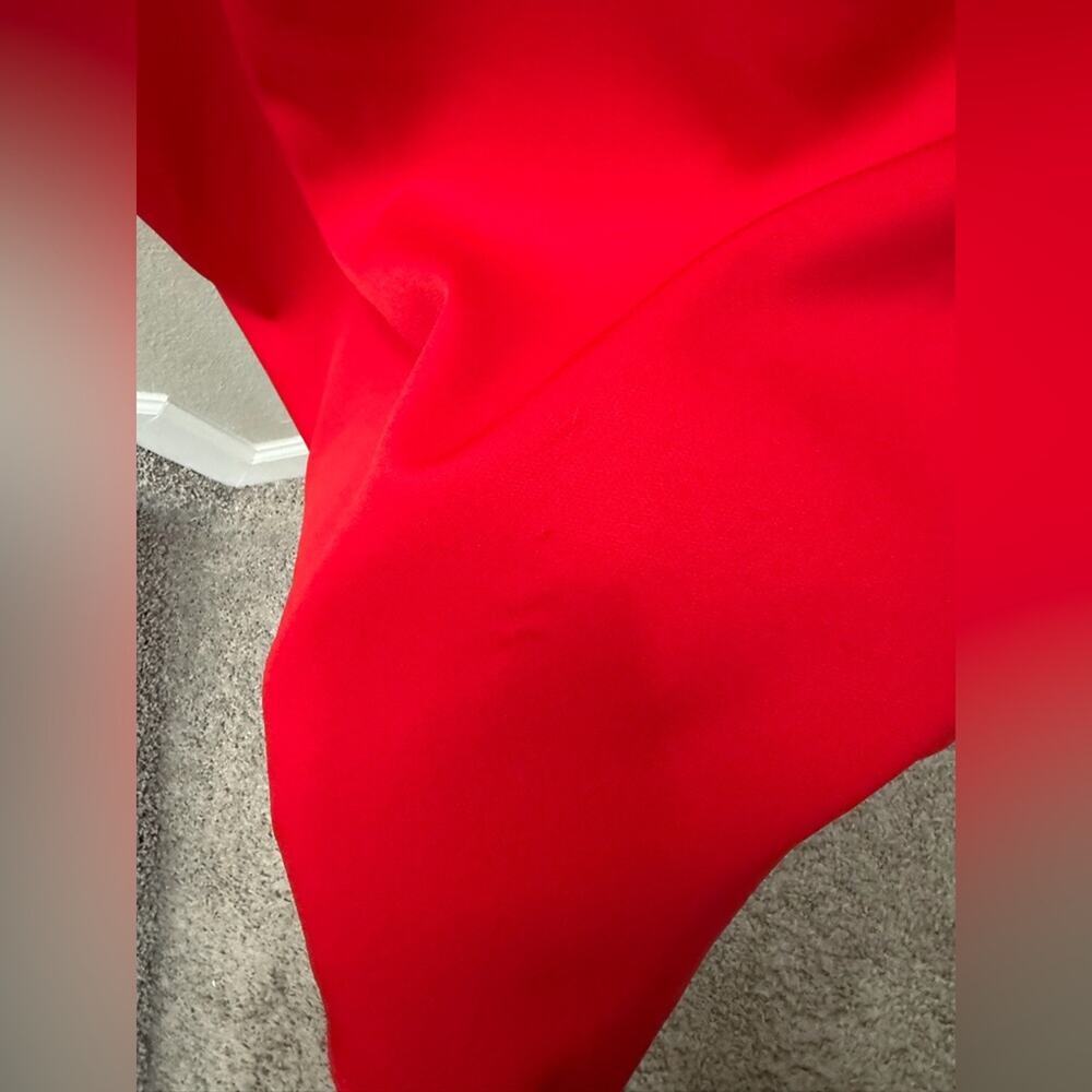 Mac Duggal Red Bow V Neck A Line Gown Size 0 Formal Holiday Christmas Dress - Picture 6 of 10